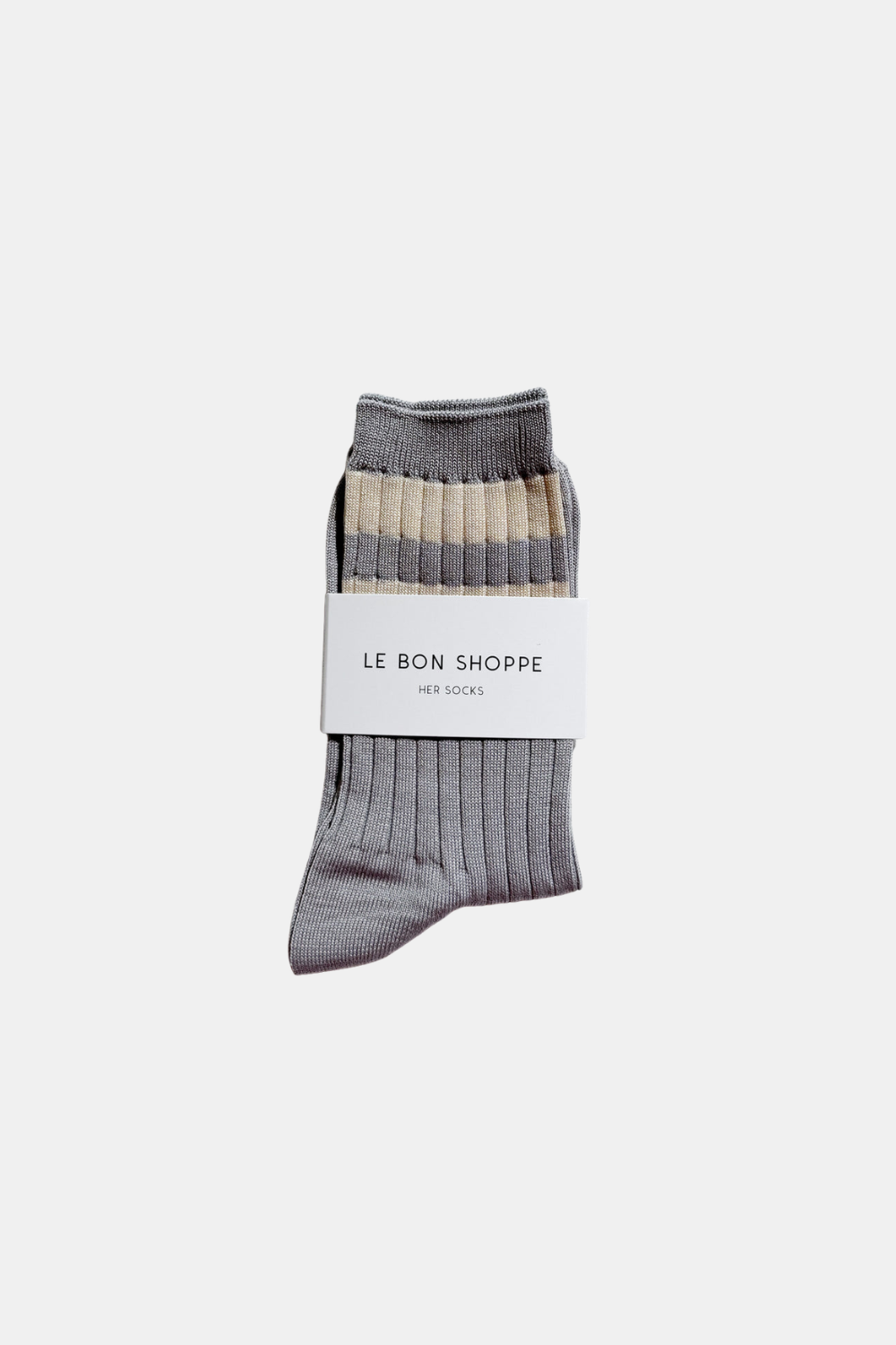 LE BON SHOPPE SKARPETKI HER VARSITY STONE WHITE