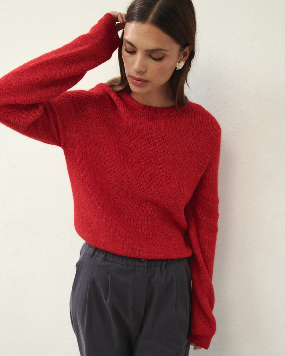 SWETER WEŁNIANY PALM RED