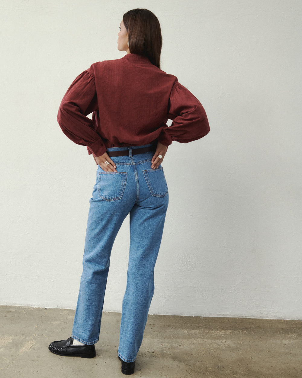 RITA HEMD BURGUNDERROT