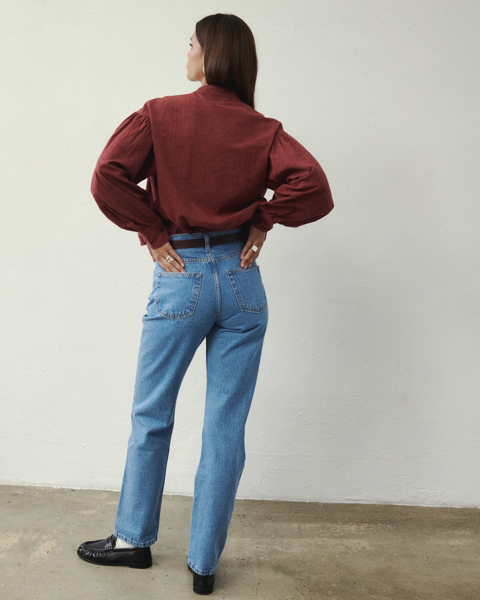 RITA HEMD BURGUNDERROT