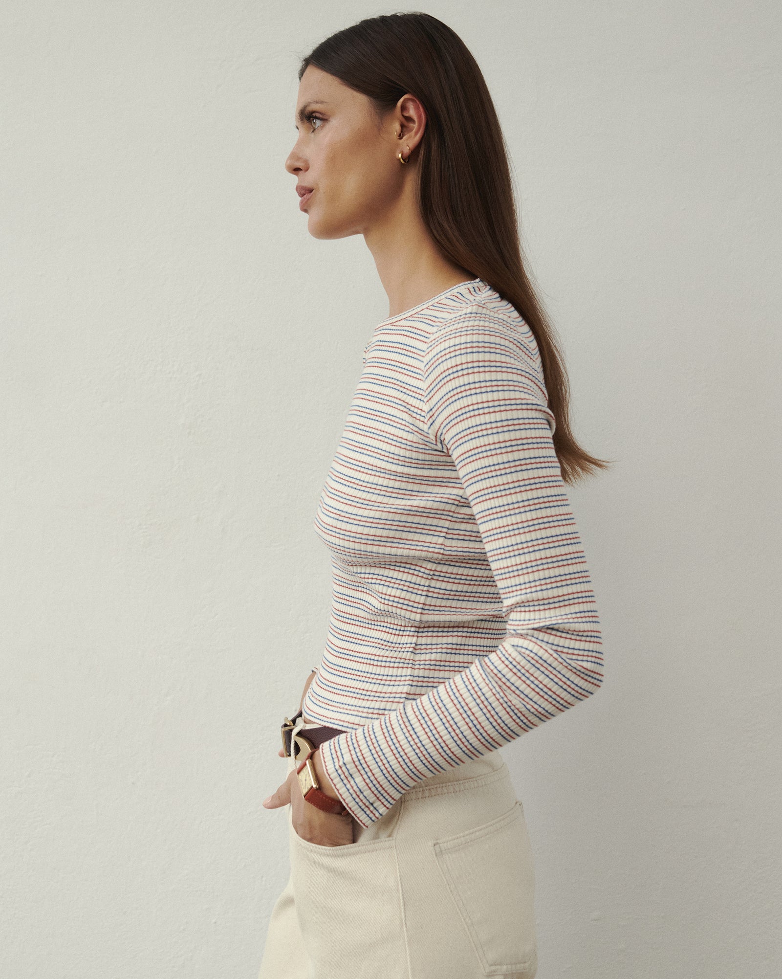 SIMI LONGSLEEVE STRIPES ECRU