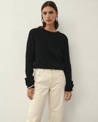SWETER WEŁNIANY PALM BLACK