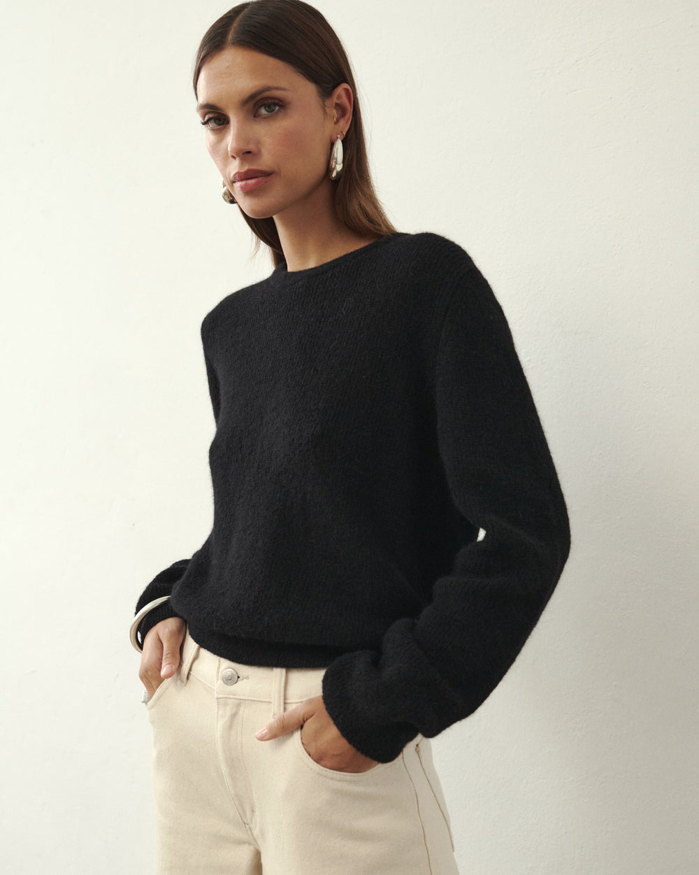 SWETER WEŁNIANY PALM BLACK