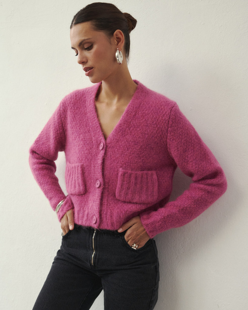 CARDIGAN EN LAINE GETTY ROSE