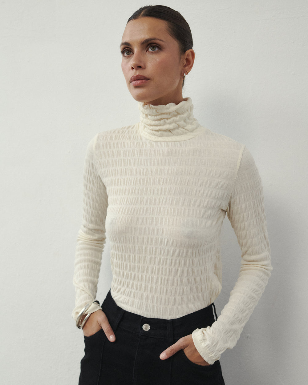 LONGSLEEVE WAFFLE ECRU