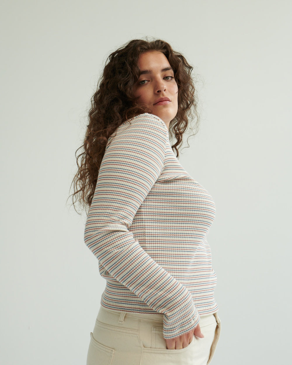 SIMI LONGSLEEVE STRIPES ECRU