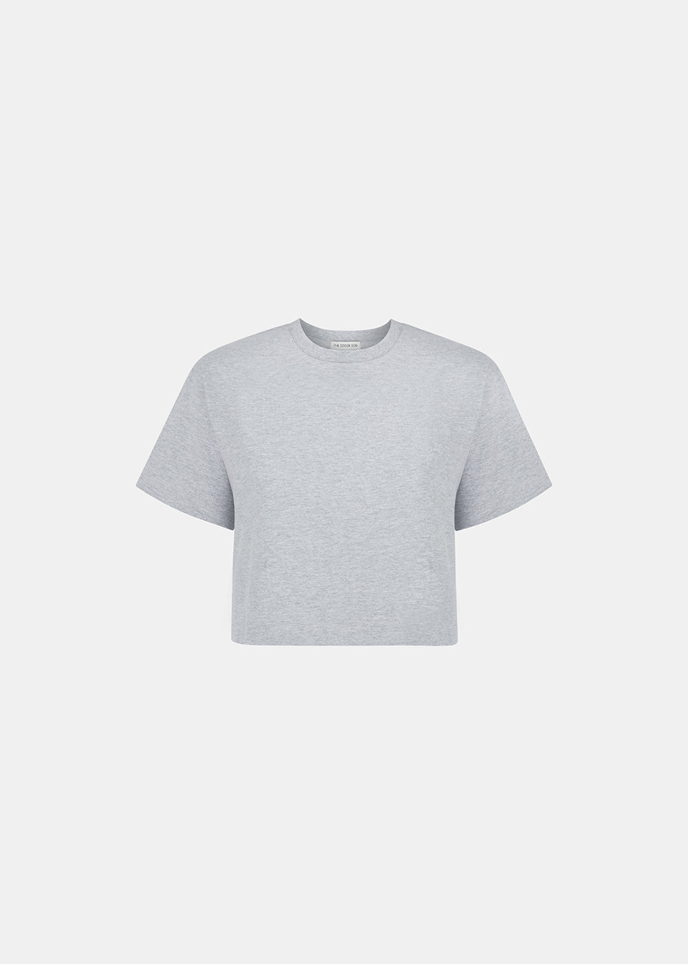 T-SHIRT CROP TOP LAY SZARY MELANŻ