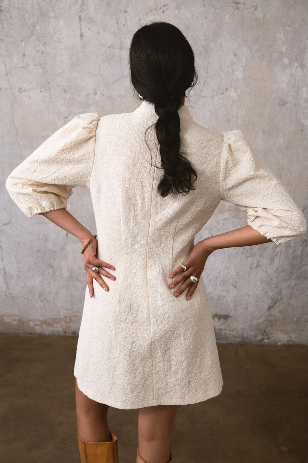 SIMONE MINI KLEID ECRU