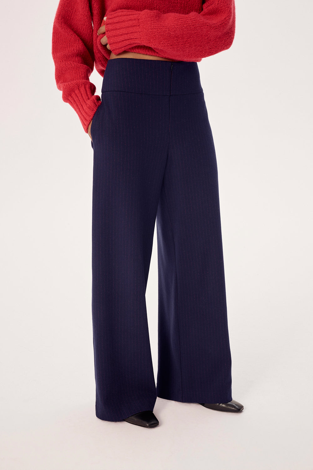 SPODNIE WEŁNIANE MASON NAVY STRIPES