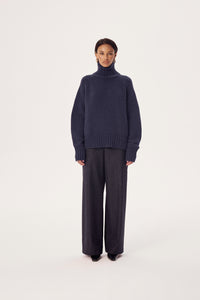 WOLLHOSE MASON NAVY KARIERT