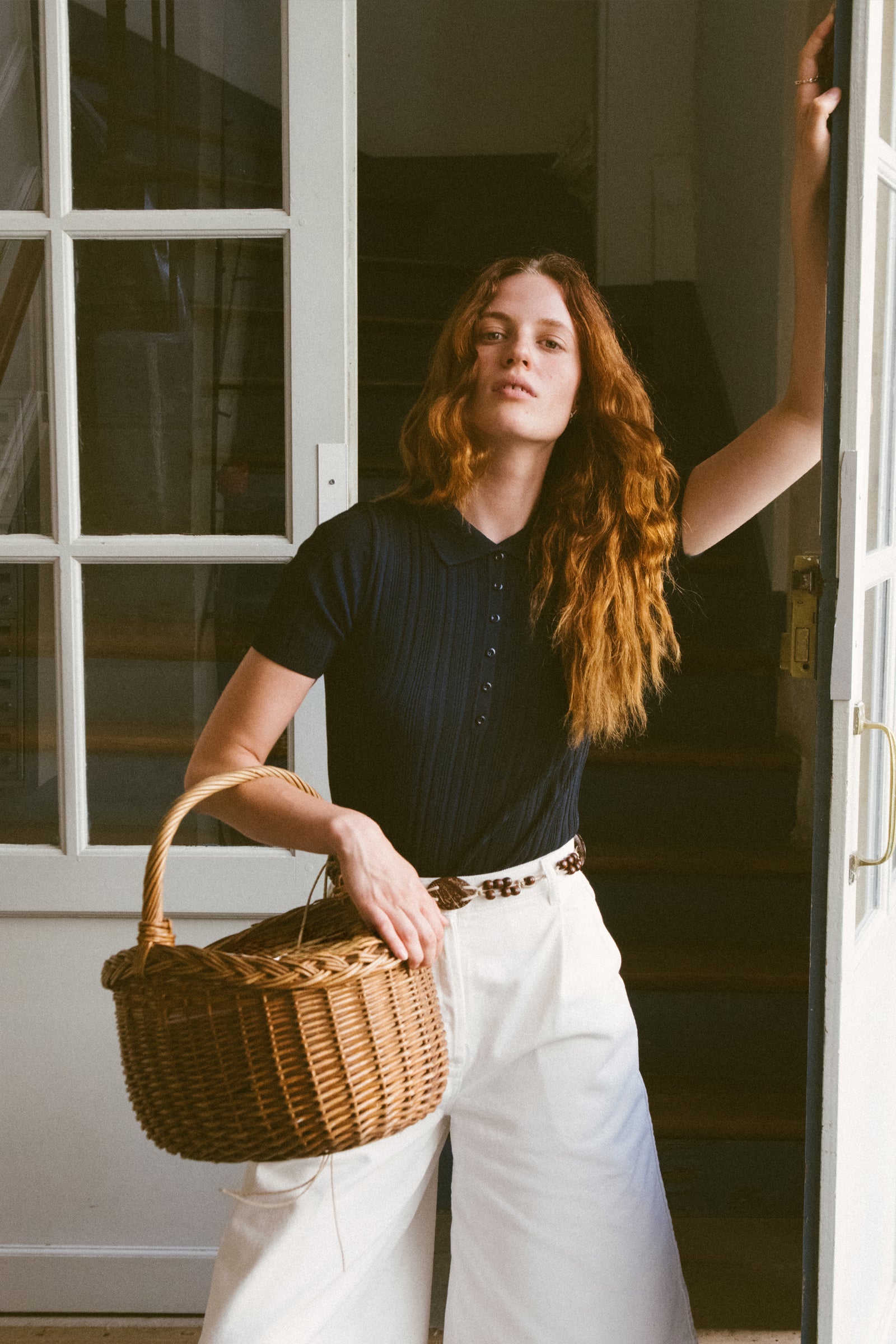 TOP DZIANINOWY TRICOT NAVY