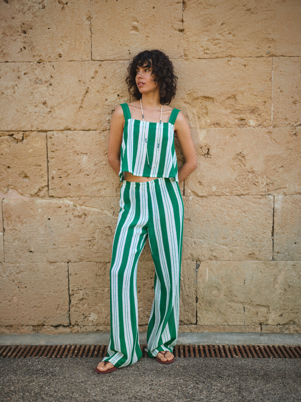MARISOL HOSE STREIFEN GRÜN