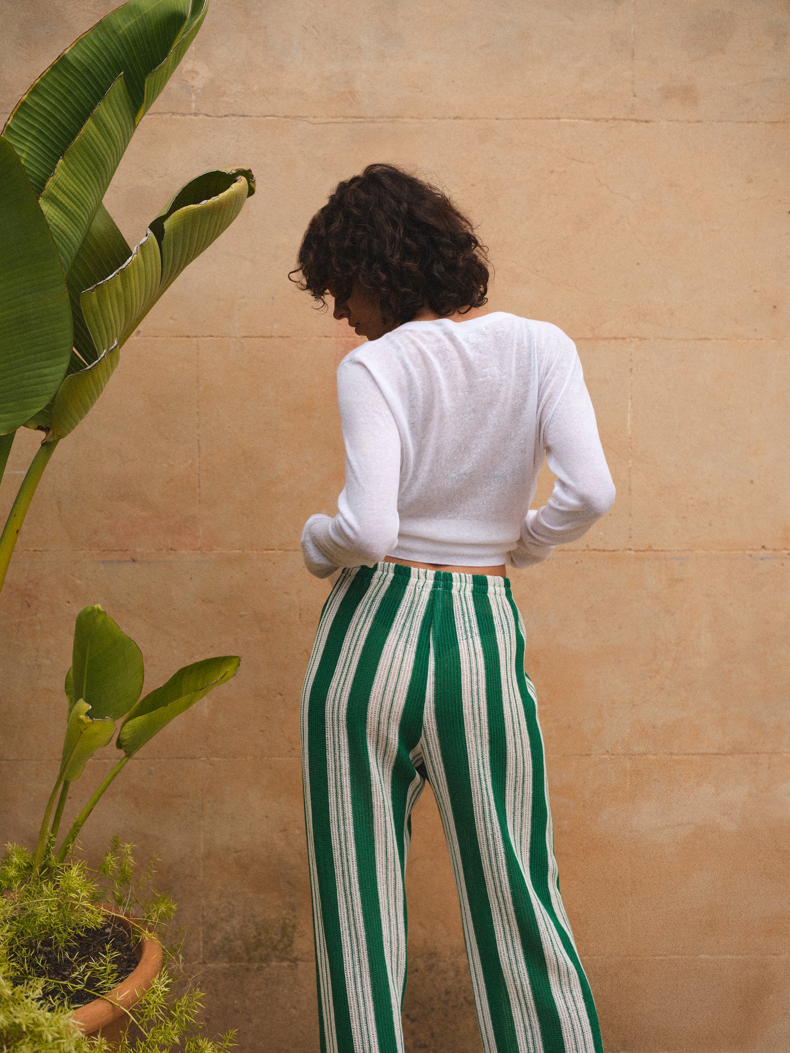 MARISOL HOSE STREIFEN GRÜN