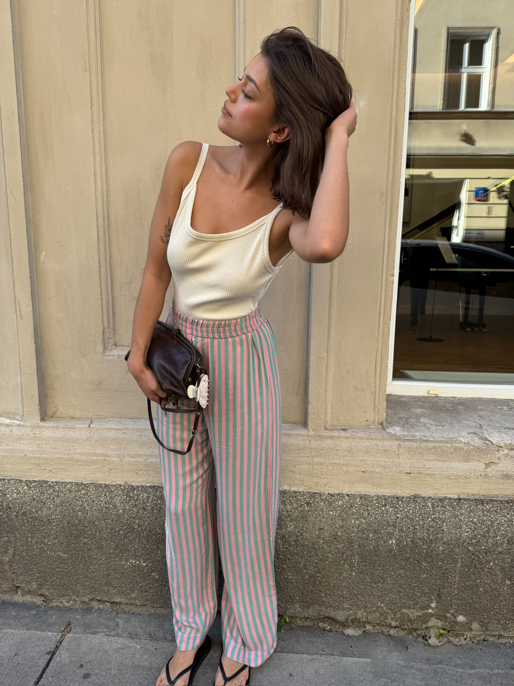 COOPER PANTS STRIPES GREEN