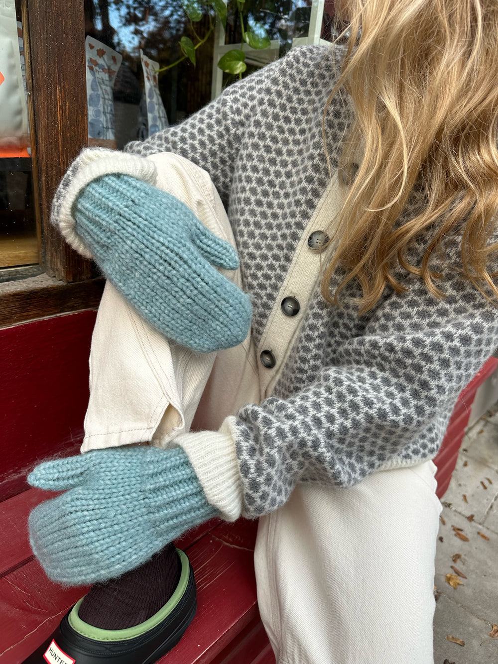 RĘKAWICZKI WEŁNIANE SNUG CHUNKY BLUE