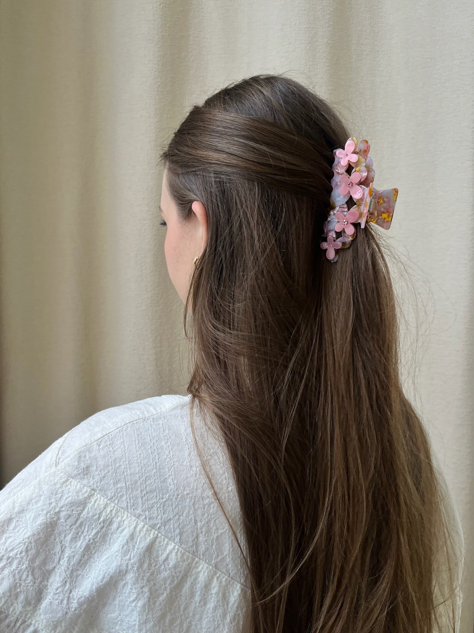 ŚREDNIEJ WIELKOŚCI KLAMRA DO WŁOSÓW PREETY BLOSSOM SUI AVA RÓŻOWA