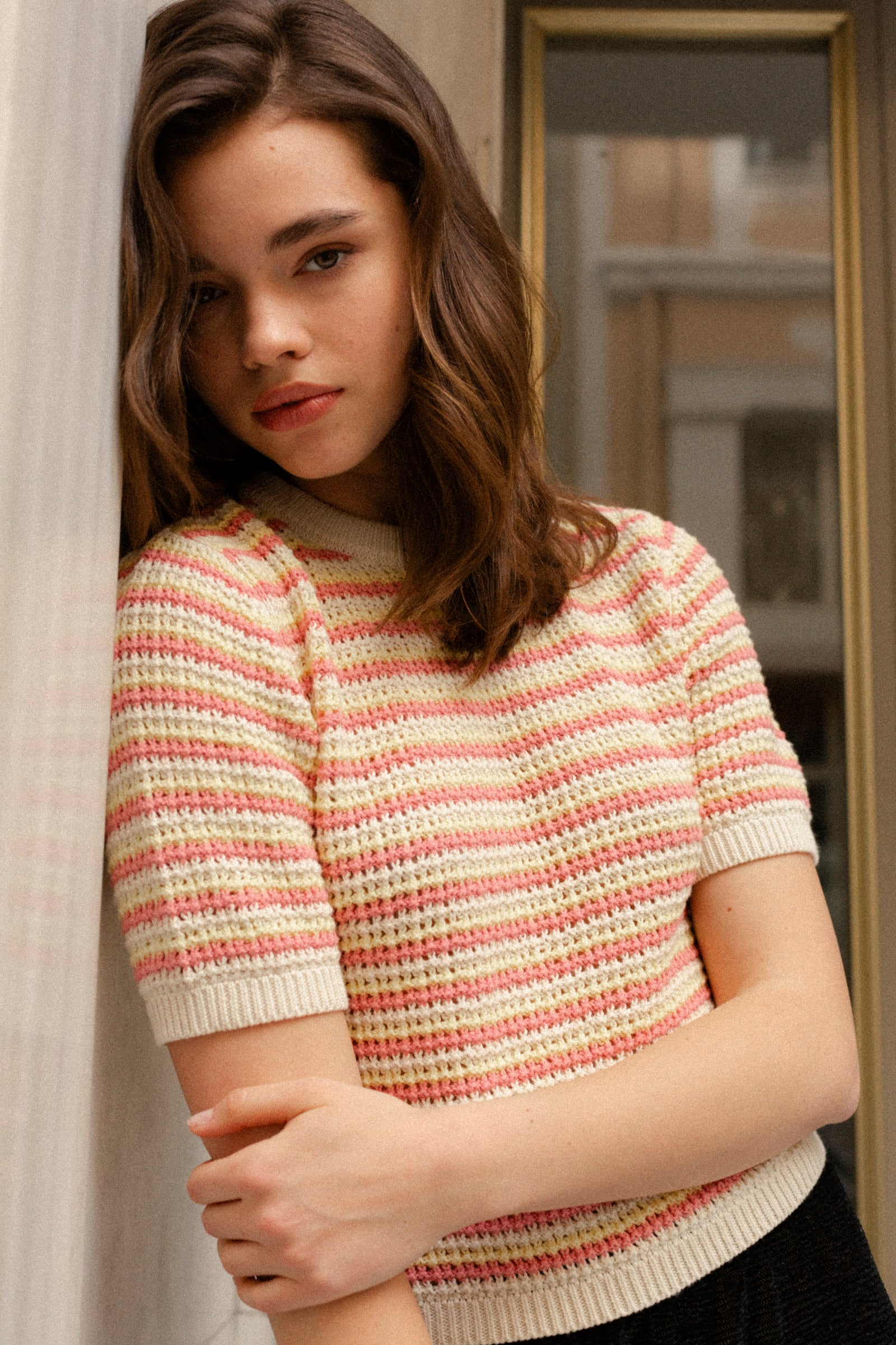 BAIE TOP STRIPES PINK & YELLOW