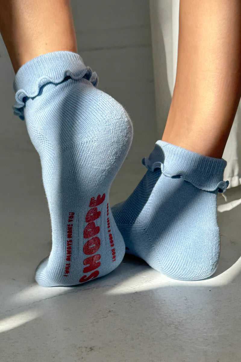 LE BON SHOPPE SKARPETKI RUFFLED HUGGER CREW PERIWINKLE