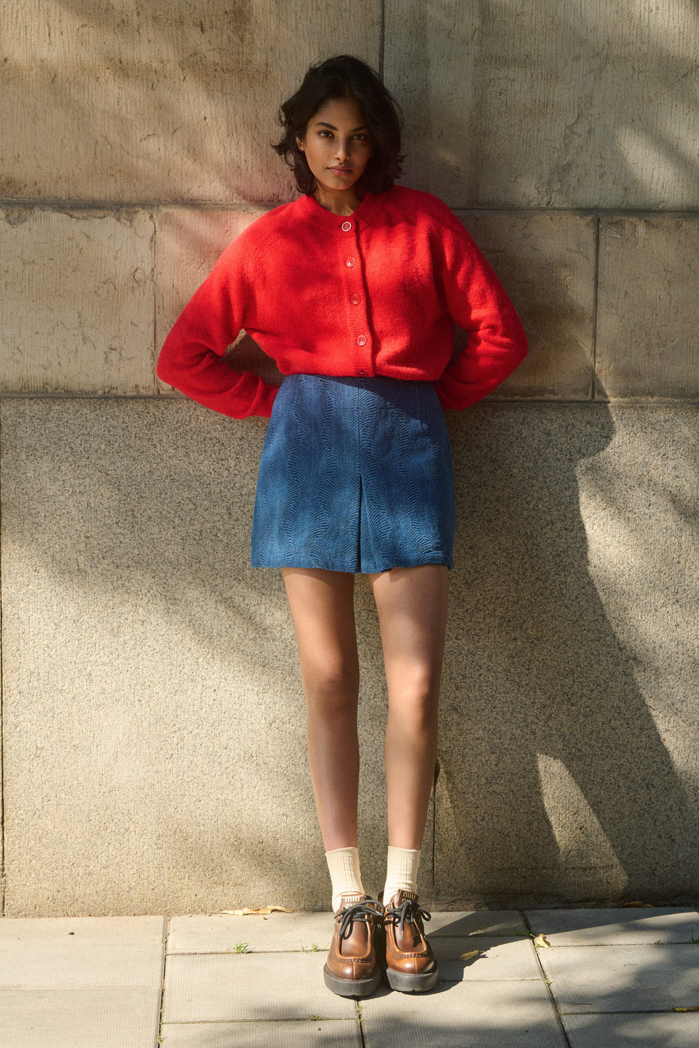 JUPE EN JACQUARD DENIM PIERRE